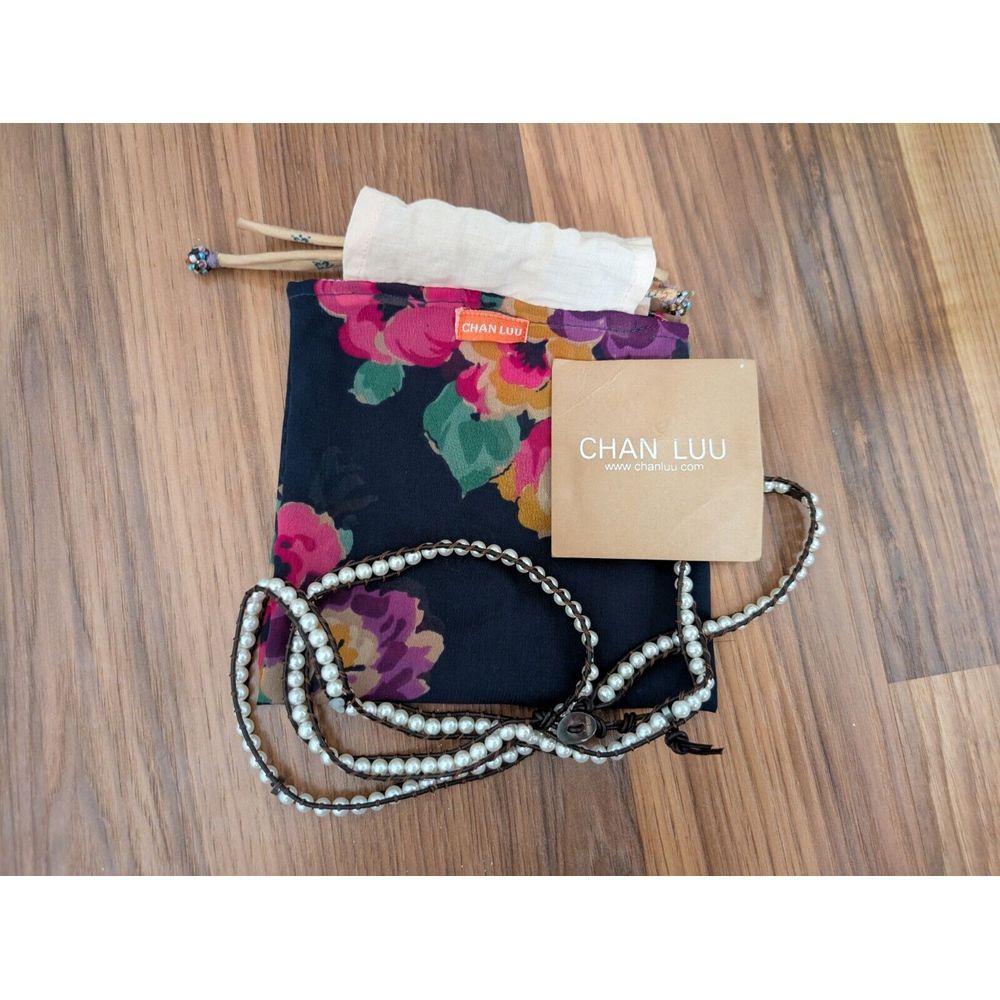 Chan Luu Leather and Pearl  Necklace/ bracelet